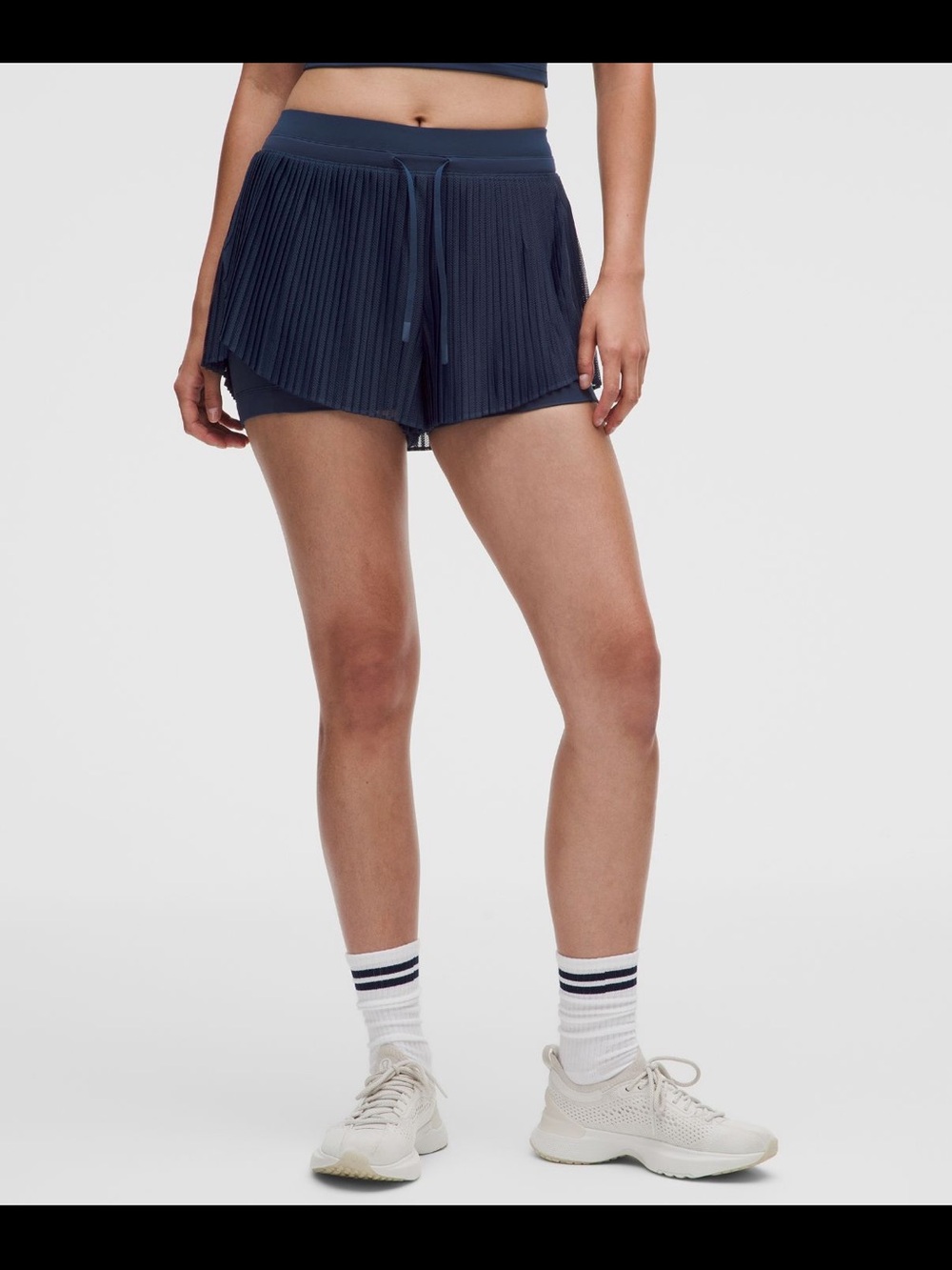 NWT Lululemon Ace Advantage Pleated Tennis Short 2" Navy, S